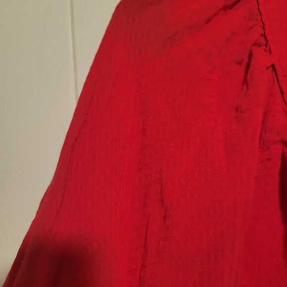 Anthropologie Maeve Red Boswell Peasant Top Blouse Size 10 - Picture 4 of 7